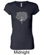 Ladies Yoga Shirt Grey Tree Pose Longer Length Tee T-Shirt