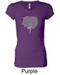 Ladies Yoga Shirt Grey Tree Pose Longer Length Tee T-Shirt