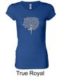 Ladies Yoga Shirt Grey Tree Pose Longer Length Tee T-Shirt