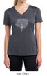 Ladies Yoga Shirt Grey Tree Pose Moisture Wicking V-neck Tee T-Shirt