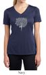 Ladies Yoga Shirt Grey Tree Pose Moisture Wicking V-neck Tee T-Shirt