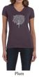 Ladies Yoga Shirt Grey Tree Pose V-neck Tee T-Shirt
