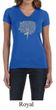 Ladies Yoga Shirt Grey Tree Pose V-neck Tee T-Shirt