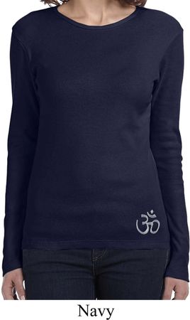 Ladies Yoga Shirt Hindu Patch Bottom Print Long Sleeve Tee T-Shirt