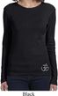 Ladies Yoga Shirt Hindu Patch Bottom Print Long Sleeve Tee T-Shirt