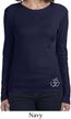Ladies Yoga Shirt Hindu Patch Bottom Print Long Sleeve Tee T-Shirt