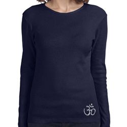 Ladies Yoga Shirt Hindu Patch Bottom Print Long Sleeve Tee T-Shirt Ladies Yoga Shirt Hindu Patch Bottom Print Long Sleeve Tee T-Shirt