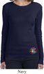 Ladies Yoga Shirt Hippie Sun Patch Bottom Long Sleeve Tee T-Shirt