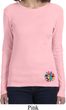 Ladies Yoga Shirt Hippie Sun Patch Bottom Long Sleeve Tee T-Shirt