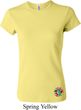 Ladies Yoga Shirt Hippie Sun Patch Bottom Print Crewneck Tee T-Shirt