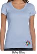 Ladies Yoga Shirt Hippie Sun Patch Bottom Print Scoop Neck Tee T-Shirt