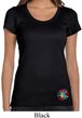 Ladies Yoga Shirt Hippie Sun Patch Bottom Print Scoop Neck Tee T-Shirt