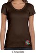 Ladies Yoga Shirt Hippie Sun Patch Bottom Print Scoop Neck Tee T-Shirt