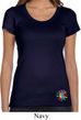 Ladies Yoga Shirt Hippie Sun Patch Bottom Print Scoop Neck Tee T-Shirt