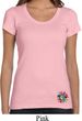 Ladies Yoga Shirt Hippie Sun Patch Bottom Print Scoop Neck Tee T-Shirt