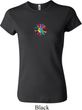 Ladies Yoga Shirt Hippie Sun Patch Middle Print Crewneck Tee T-Shirt