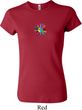 Ladies Yoga Shirt Hippie Sun Patch Middle Print Crewneck Tee T-Shirt