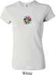 Ladies Yoga Shirt Hippie Sun Patch Middle Print Crewneck Tee T-Shirt