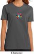 Ladies Yoga Shirt Hippie Sun Patch Middle Print Organic Tee T-Shirt