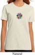 Ladies Yoga Shirt Hippie Sun Patch Middle Print Organic Tee T-Shirt
