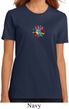 Ladies Yoga Shirt Hippie Sun Patch Middle Print Organic Tee T-Shirt
