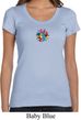 Ladies Yoga Shirt Hippie Sun Patch Middle Print Scoop Neck Tee T-Shirt