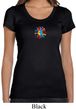 Ladies Yoga Shirt Hippie Sun Patch Middle Print Scoop Neck Tee T-Shirt