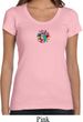 Ladies Yoga Shirt Hippie Sun Patch Middle Print Scoop Neck Tee T-Shirt