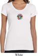 Ladies Yoga Shirt Hippie Sun Patch Middle Print Scoop Neck Tee T-Shirt