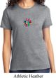 Ladies Yoga Shirt Hippie Sun Patch Middle Print Tee T-Shirt