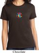 Ladies Yoga Shirt Hippie Sun Patch Middle Print Tee T-Shirt