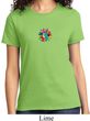 Ladies Yoga Shirt Hippie Sun Patch Middle Print Tee T-Shirt