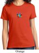 Ladies Yoga Shirt Hippie Sun Patch Middle Print Tee T-Shirt