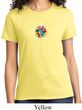 Ladies Yoga Shirt Hippie Sun Patch Middle Print Tee T-Shirt