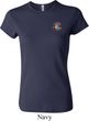 Ladies Yoga Shirt Hippie Sun Patch Pocket Print Crewneck Tee T-Shirt