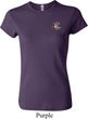 Ladies Yoga Shirt Hippie Sun Patch Pocket Print Crewneck Tee T-Shirt