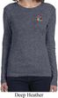 Ladies Yoga Shirt Hippie Sun Patch Pocket Print Long Sleeve Tee