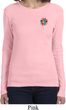 Ladies Yoga Shirt Hippie Sun Patch Pocket Print Long Sleeve Tee