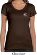 Ladies Yoga Shirt Hippie Sun Patch Pocket Print Scoop Neck Tee T-Shirt