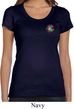 Ladies Yoga Shirt Hippie Sun Patch Pocket Print Scoop Neck Tee T-Shirt