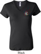 Ladies Yoga Shirt Hippie Sun Patch Pocket Print V-neck Tee T-Shirt