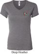 Ladies Yoga Shirt Hippie Sun Patch Pocket Print V-neck Tee T-Shirt