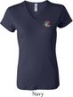 Ladies Yoga Shirt Hippie Sun Patch Pocket Print V-neck Tee T-Shirt