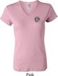 Ladies Yoga Shirt Hippie Sun Patch Pocket Print V-neck Tee T-Shirt