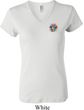 Ladies Yoga Shirt Hippie Sun Patch Pocket Print V-neck Tee T-Shirt