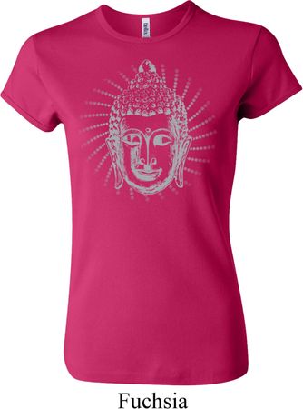 Ladies Yoga Shirt Iconic Buddha Crewneck Tee T-Shirt
