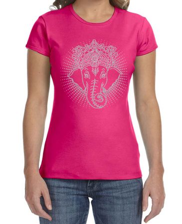 Ladies Yoga Shirt Iconic Ganesha Crewneck Tee T-Shirt