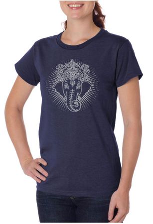 Ladies Yoga Shirt Iconic Ganesha Organic Tee T-Shirt