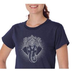 Ladies Yoga Shirt Iconic Ganesha Organic Tee T-Shirt