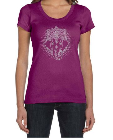 Ladies Yoga Shirt Iconic Ganesha Scoop Neck Tee T-Shirt
